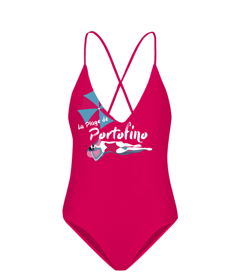 ZEYBRA - COSTUME INTERO BAMBINA OMBRELLONI FUXIA