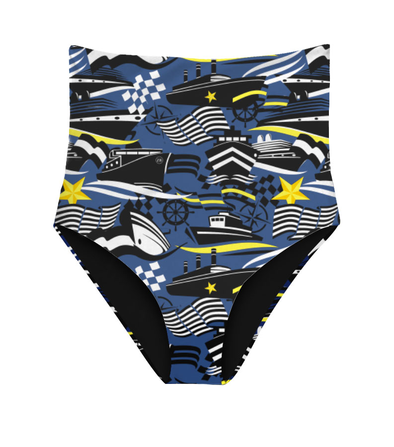 ZEYBRA - SLIP VITA ALTA DONNA REVERSIBILE NAUTICO BLU