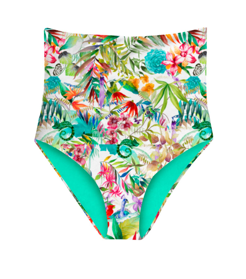 ZEYBRA - HIGH WAIST BRIEFS WOMAN REVERSIBLE BOTANIC WHITE