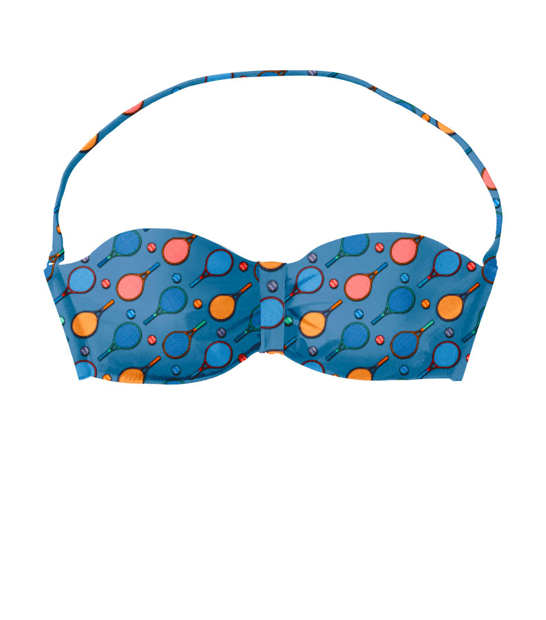 ZEYBRA - PUSH UP BANDEAU BRA WOMAN TENNIS COBALT