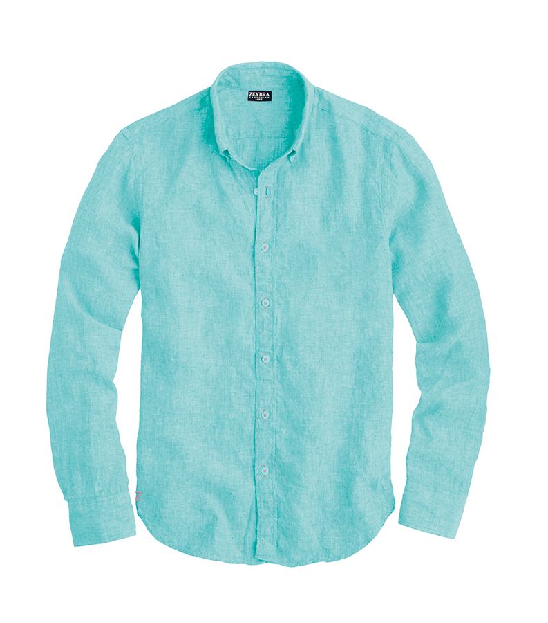 Zeybra CAMICIA UOMO LINO MINT