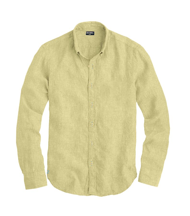 Zeybra CAMICIA UOMO LINO YELLOW