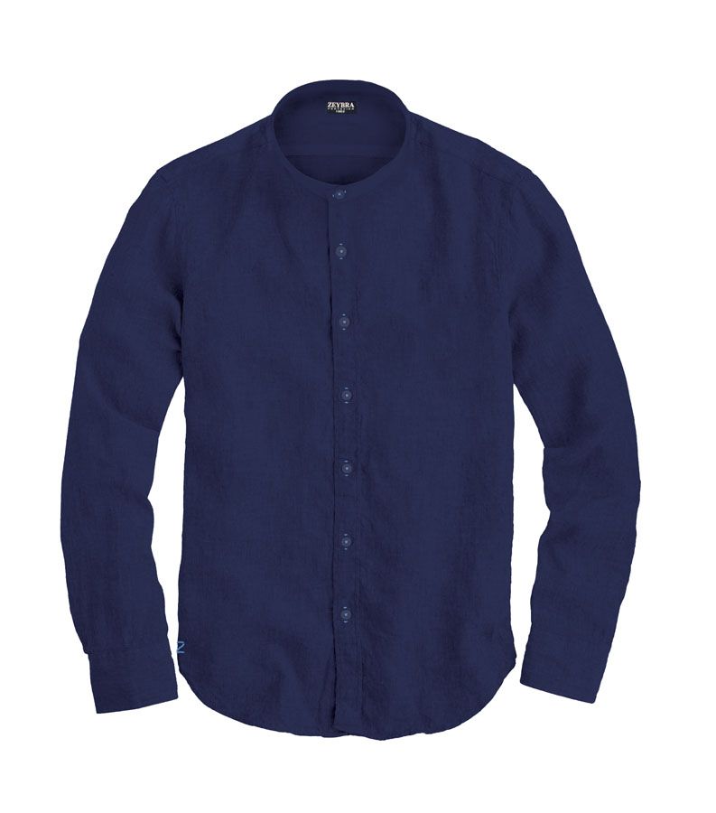 Zeybra CAMICIA COREANA UOMO BLU