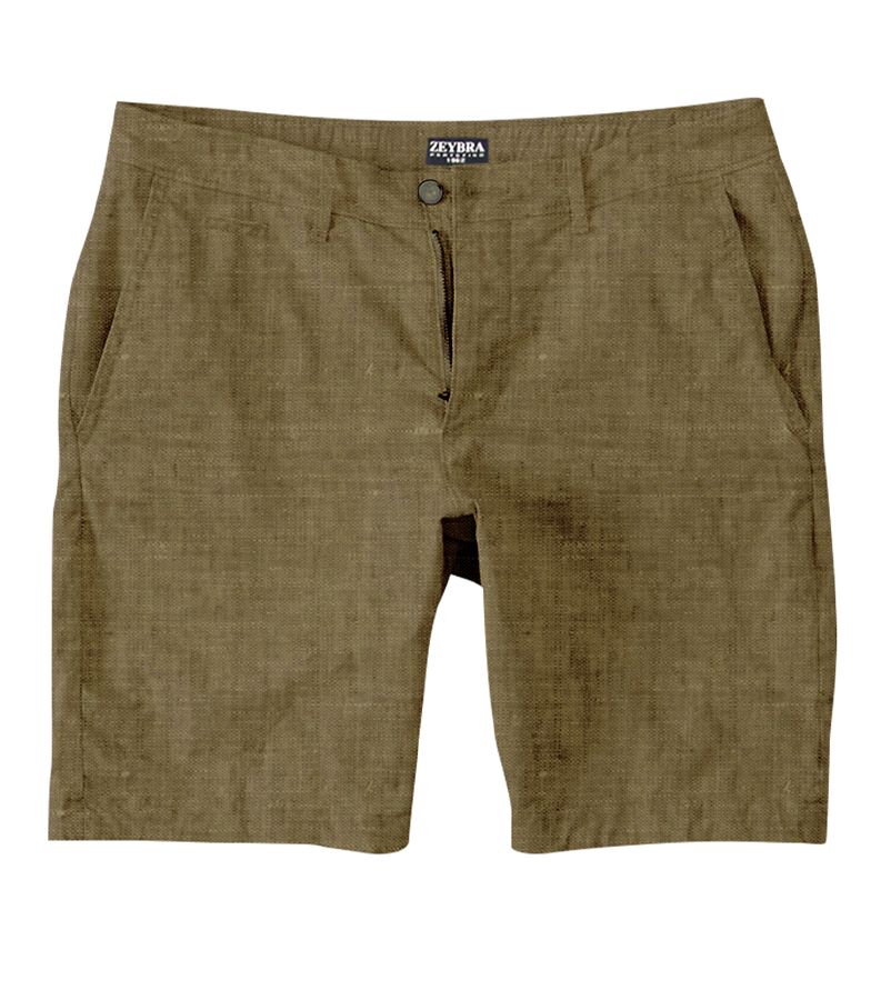 Zeybra BERMUDA UOMO LINO BROWN