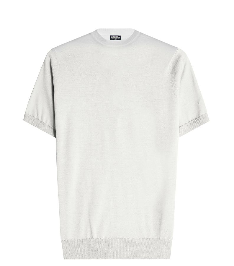 Zeybra T-SHIRT UOMO 100% COTONE CRÈPE OFF WHITE