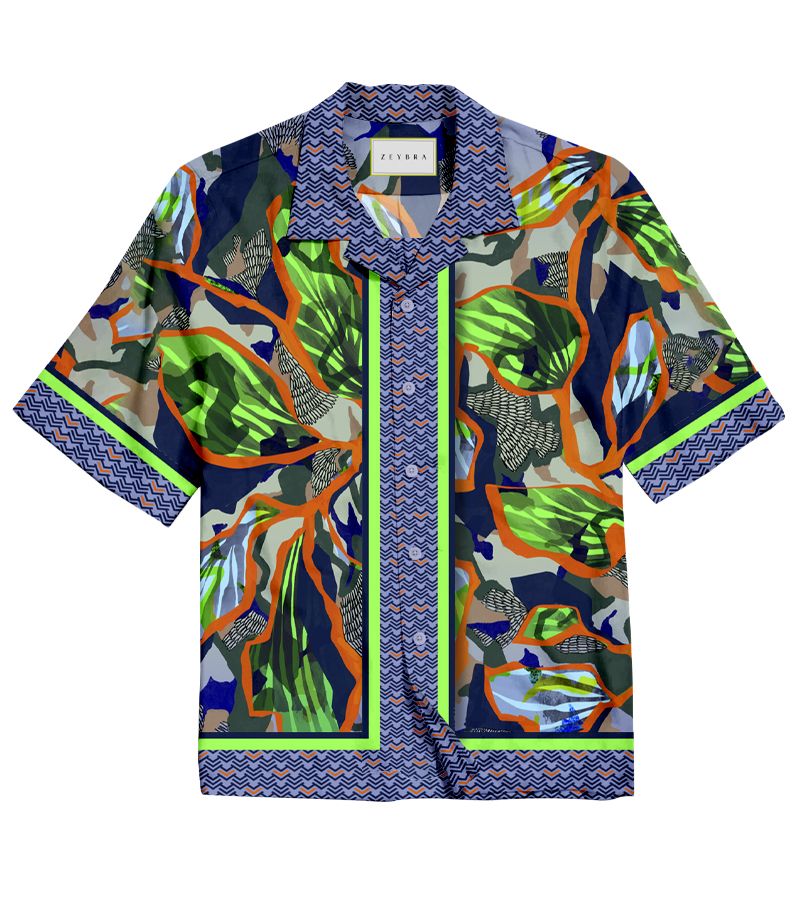 ZeybraZEYBRA PORTOFINO - CAMICIA JUNGLE IN SETA