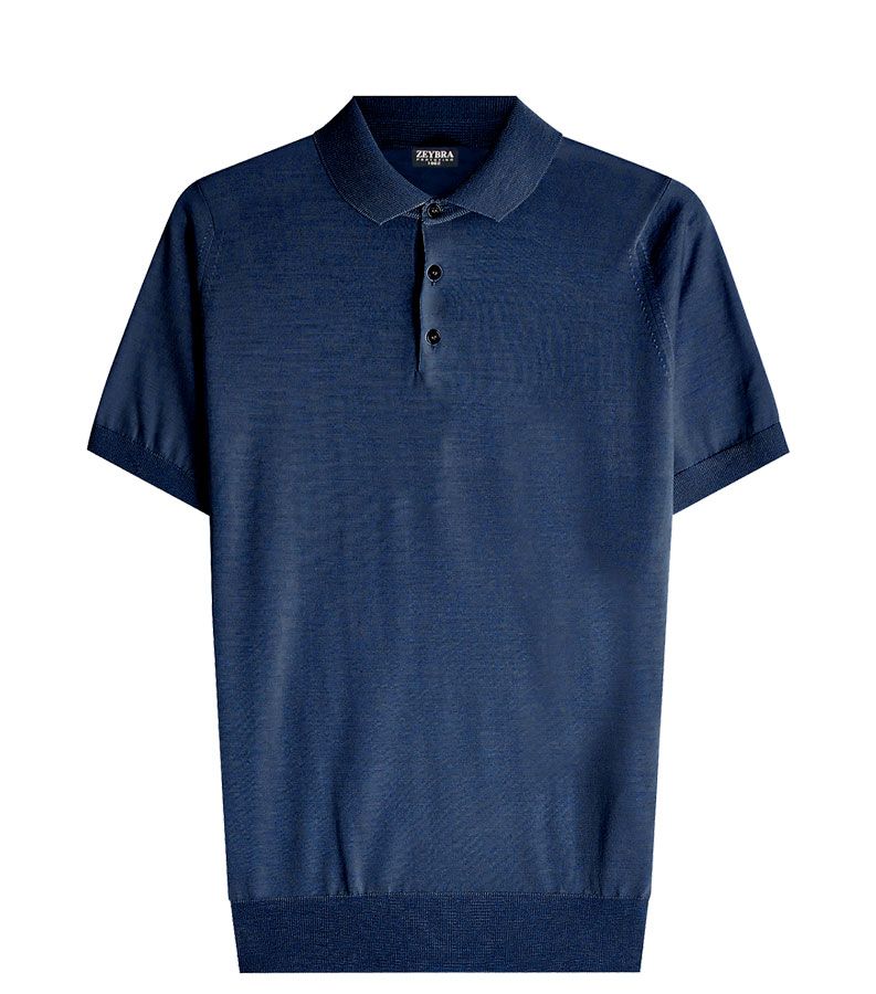 Zeybra POLO UOMO COTONE CREPE BLU