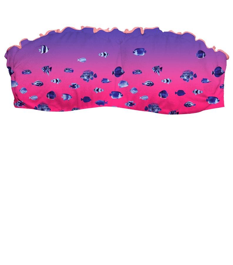 ZEYBRA - BANDEAU GIRL GRADIENT FISH CORAL FLUO