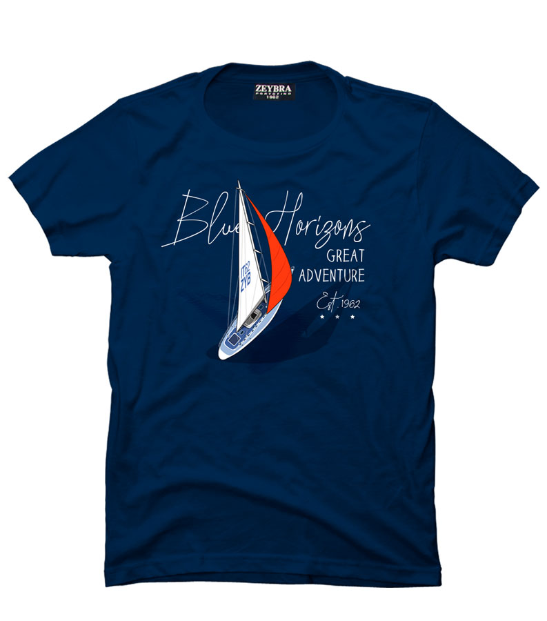 ZEYBRA - T-SHIRT BAMBINO BLU