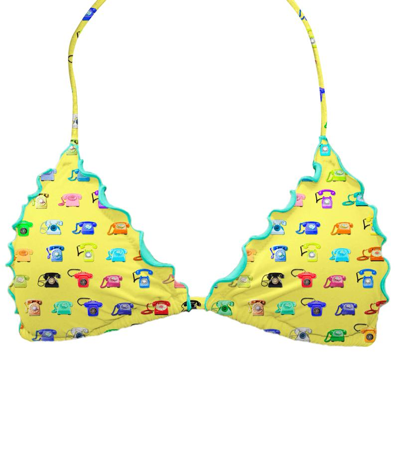 ZEYBRA - SLIDING TRIANGLE BRA GIRL PHONES CANARY