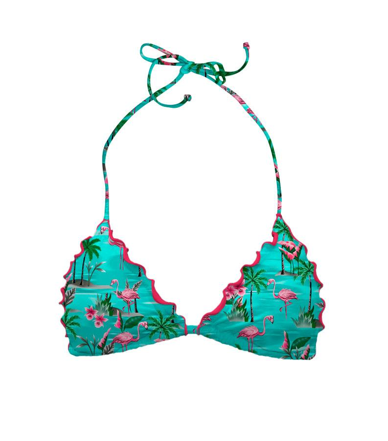 ZEYBRA - CRIMPED TRIANGLE BRA WOMAN FLAMINGOES WATER