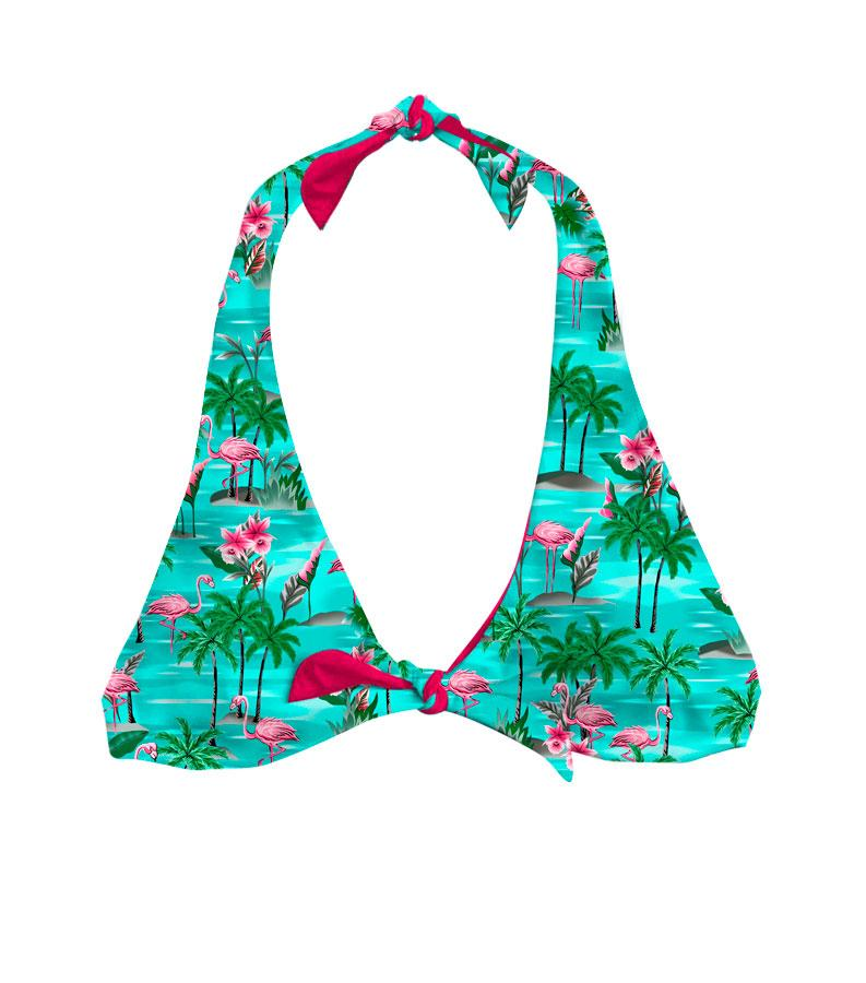 ZEYBRA - REVERSIBLE TRIANGLE BRA WOMAN FLAMINGOES WATER